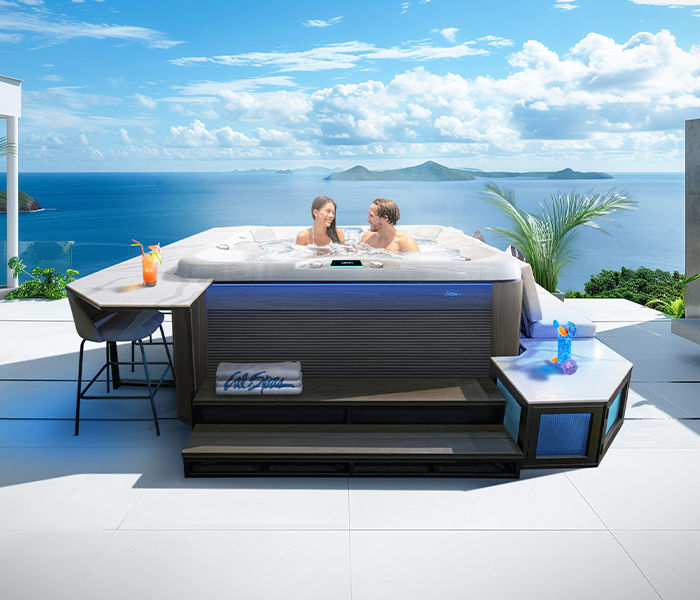 Calspas hot tub being used in a family setting - Elyria